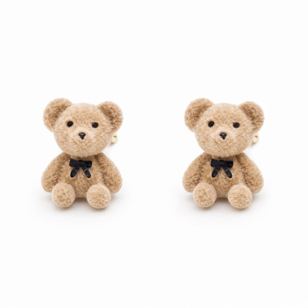 Teddy Bear Stud Earrings – 18K Gold Plated