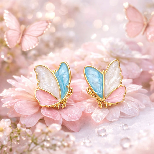 Butterfly Stud Earrings – 18K Gold Plated