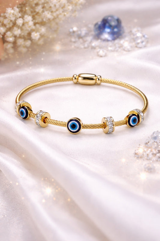 Evil Eye Charm Bracelet – 18K Gold Plated