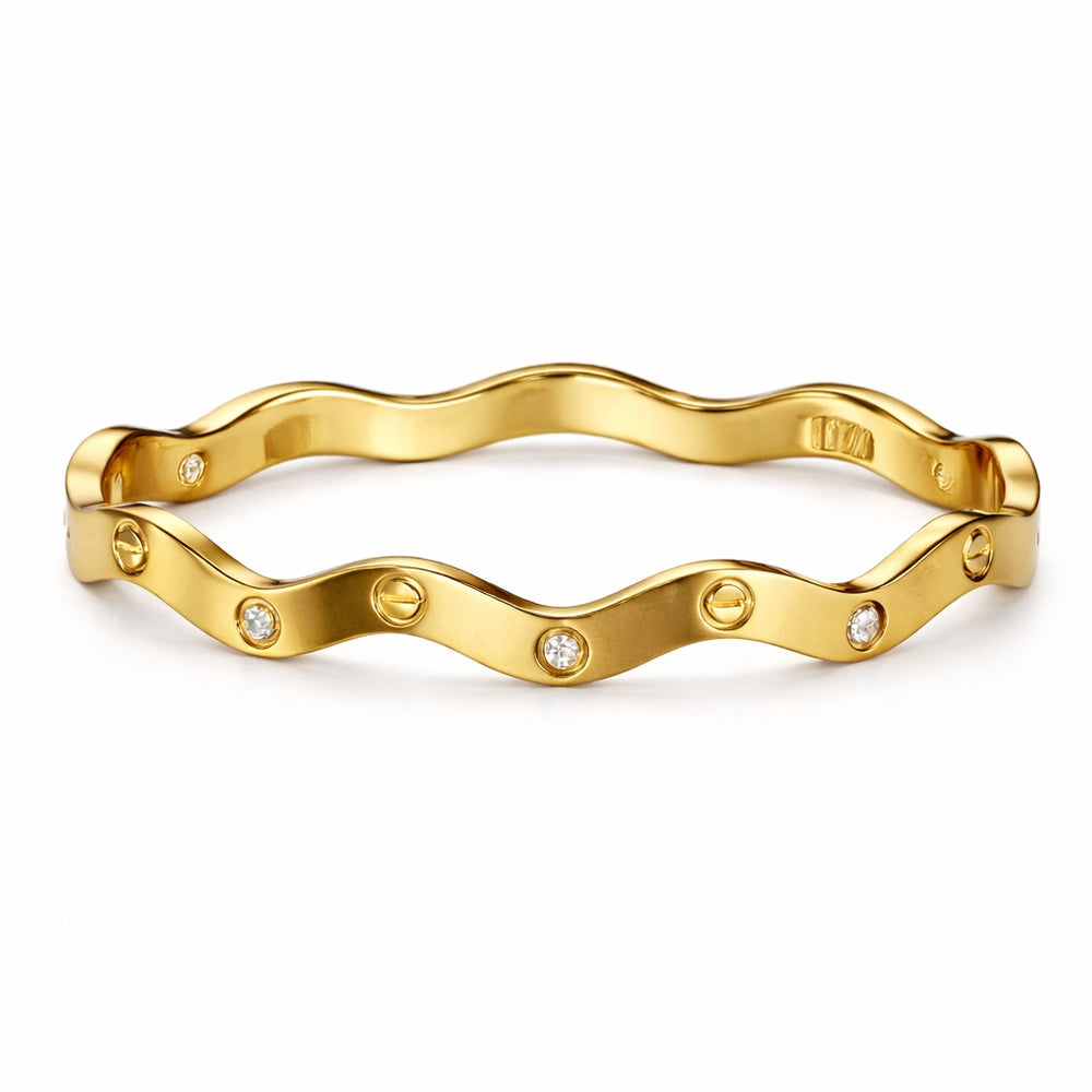 Wave CZ Bracelet – 18K Gold Plated