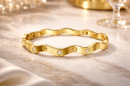 Wave CZ Bracelet – 18K Gold Plated