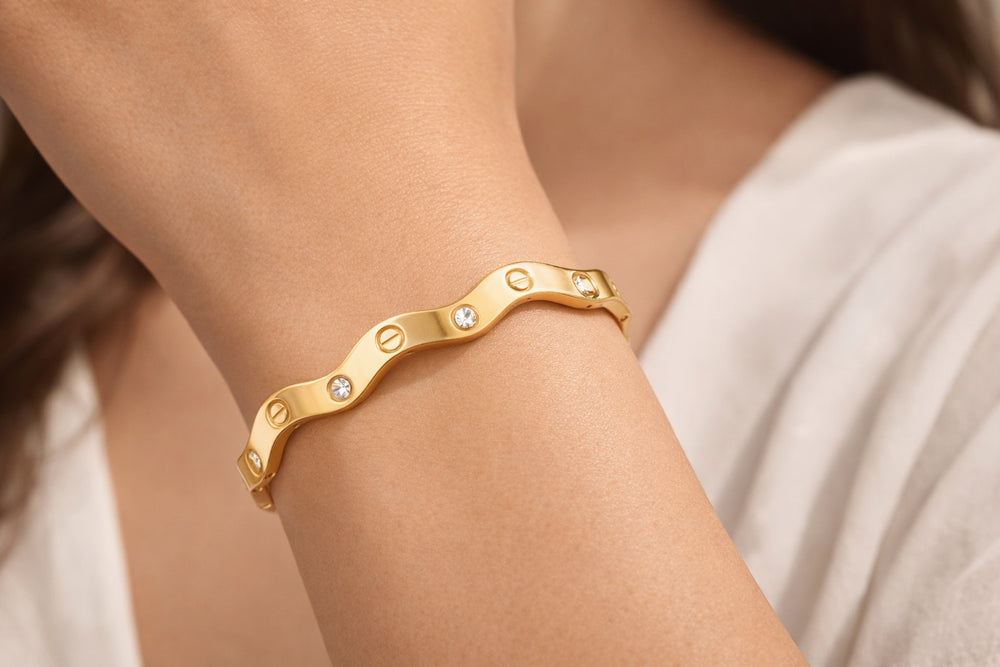 Wave CZ Bracelet – 18K Gold Plated