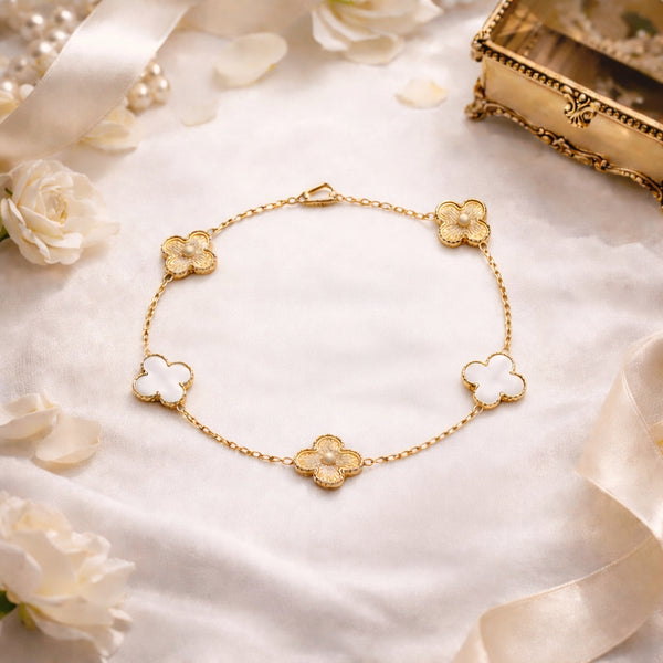 Clover Charm Bracelet – 18K Gold Plated